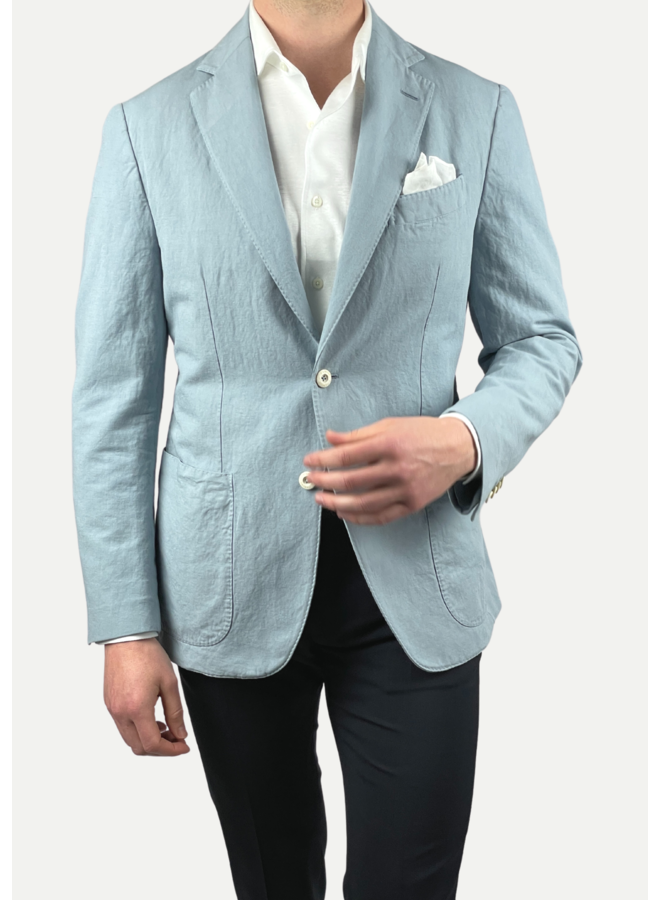 Caruso - Panarea jacket washed cotton/linen - Light blue