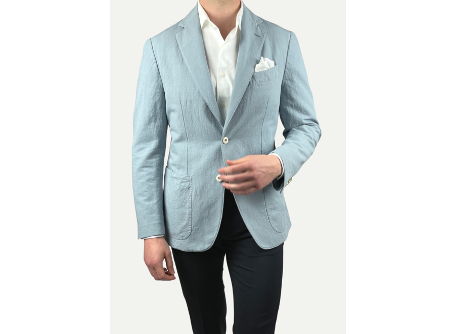 Caruso - Panarea jacket washed cotton/linen - Light blue