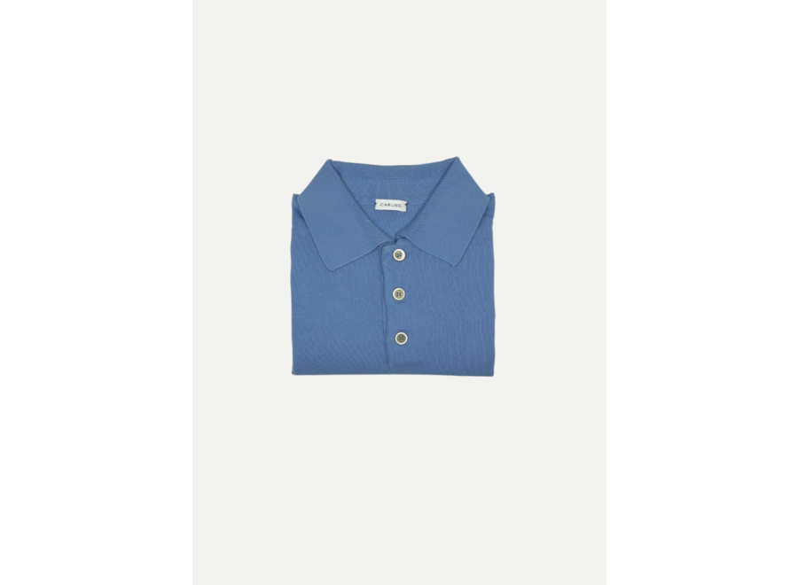 Caruso - Polo soft cotton - Light blue