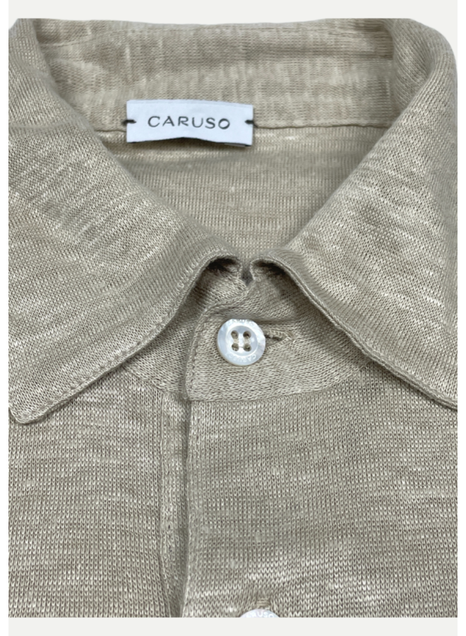 Caruso - Polo 100% linen - Sand