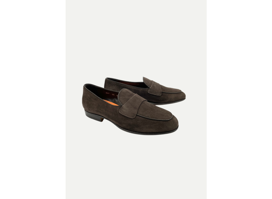 Santoni - Penny loafer - Dark brown suède