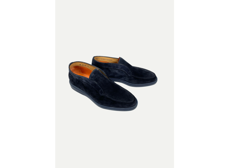 Santoni - Suède detroit loafer - Navy