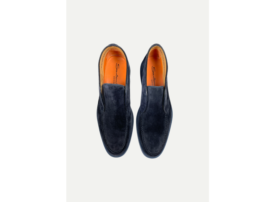 Santoni - Suède detroit loafer - Navy