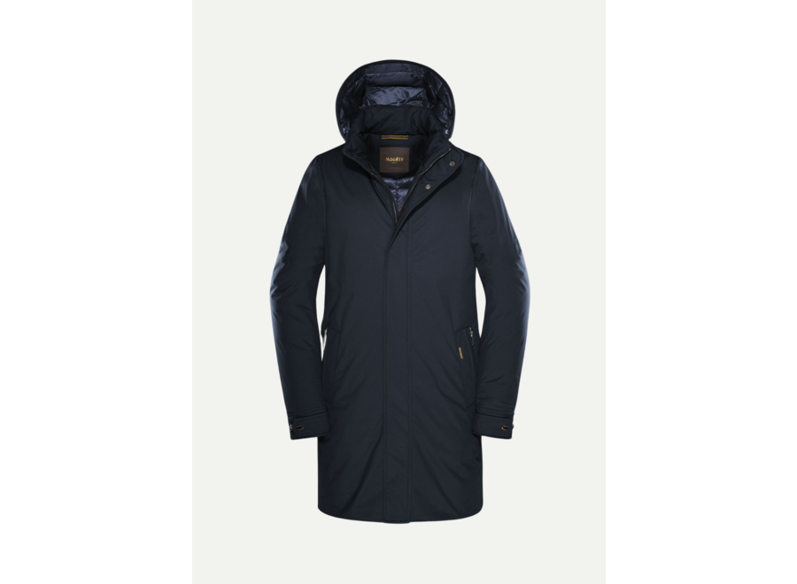 MooRER - Padded coat with detachable hood - Navy