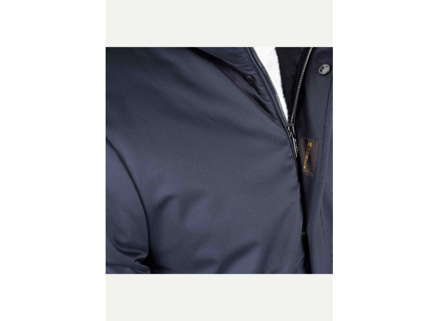 MooRER - Padded coat with detachable hood - Navy