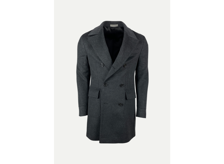 Corneliani - Double breasted virgin wool coat - Antracite