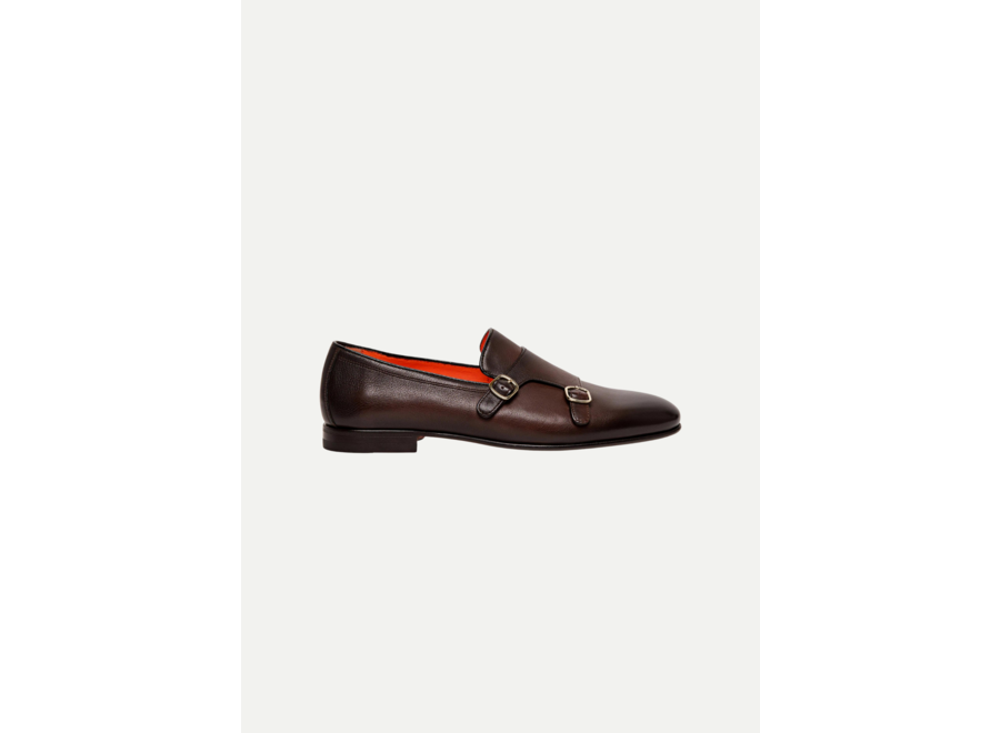 Santoni - Double buckle loafer - Brown