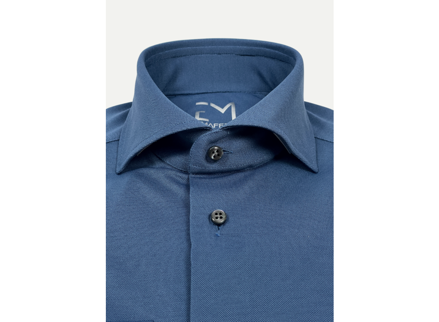 Emanuele Maffeis - Shirt regular fit pique extra stretch - Blue