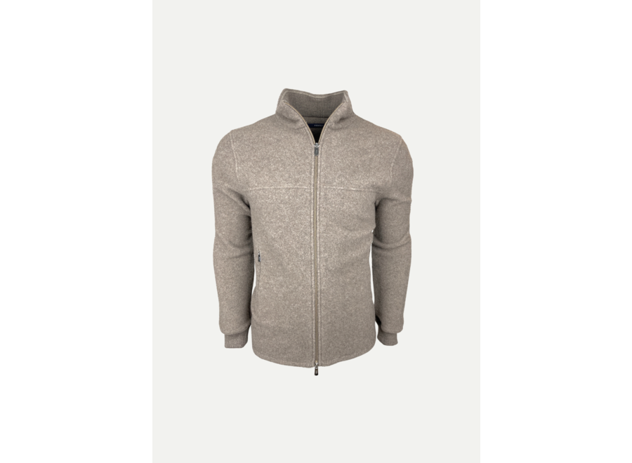 Fedeli - Full zip cashmere - Taupe