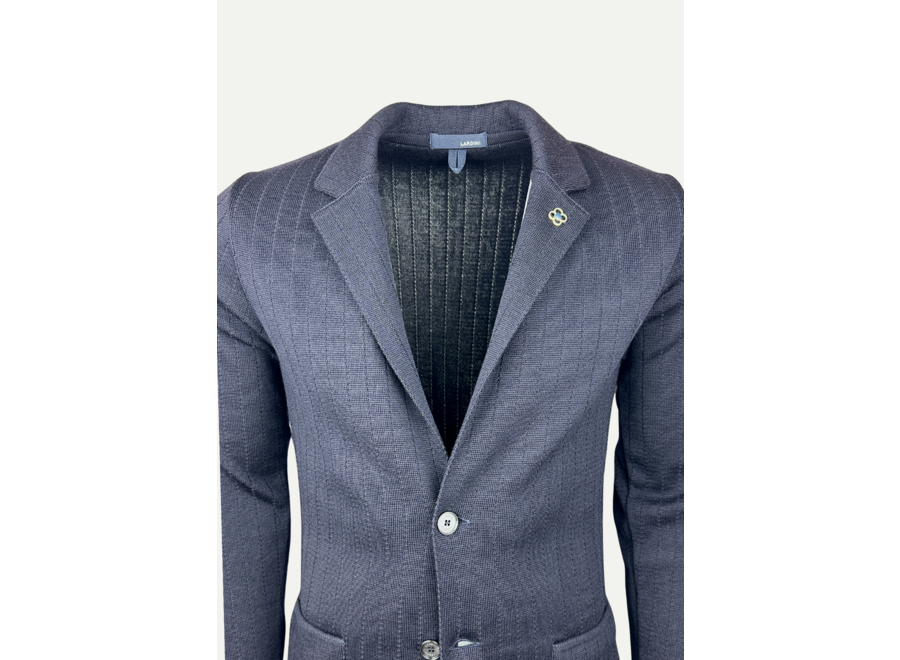 Lardini - Knitted jacket stripes - Navy