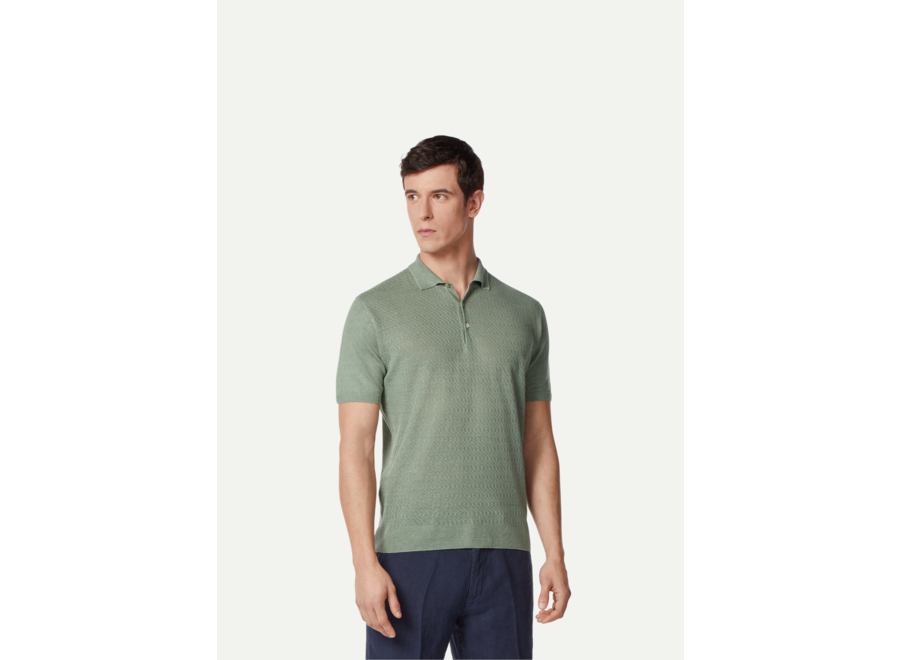 Corneliani - Polo short sleeve - Linen - Green