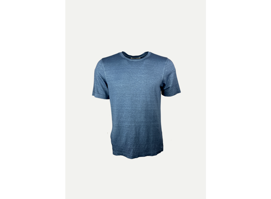 Les Hommes d'Amsterdam - T-shirt linen stretch - Sky blue