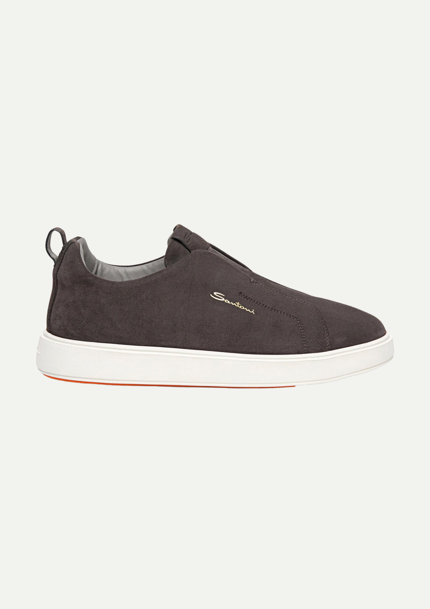 Grey suede sales slip ons