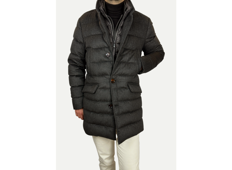 MooRER - Goose down coat -  Wool/cashmere - Dark brown