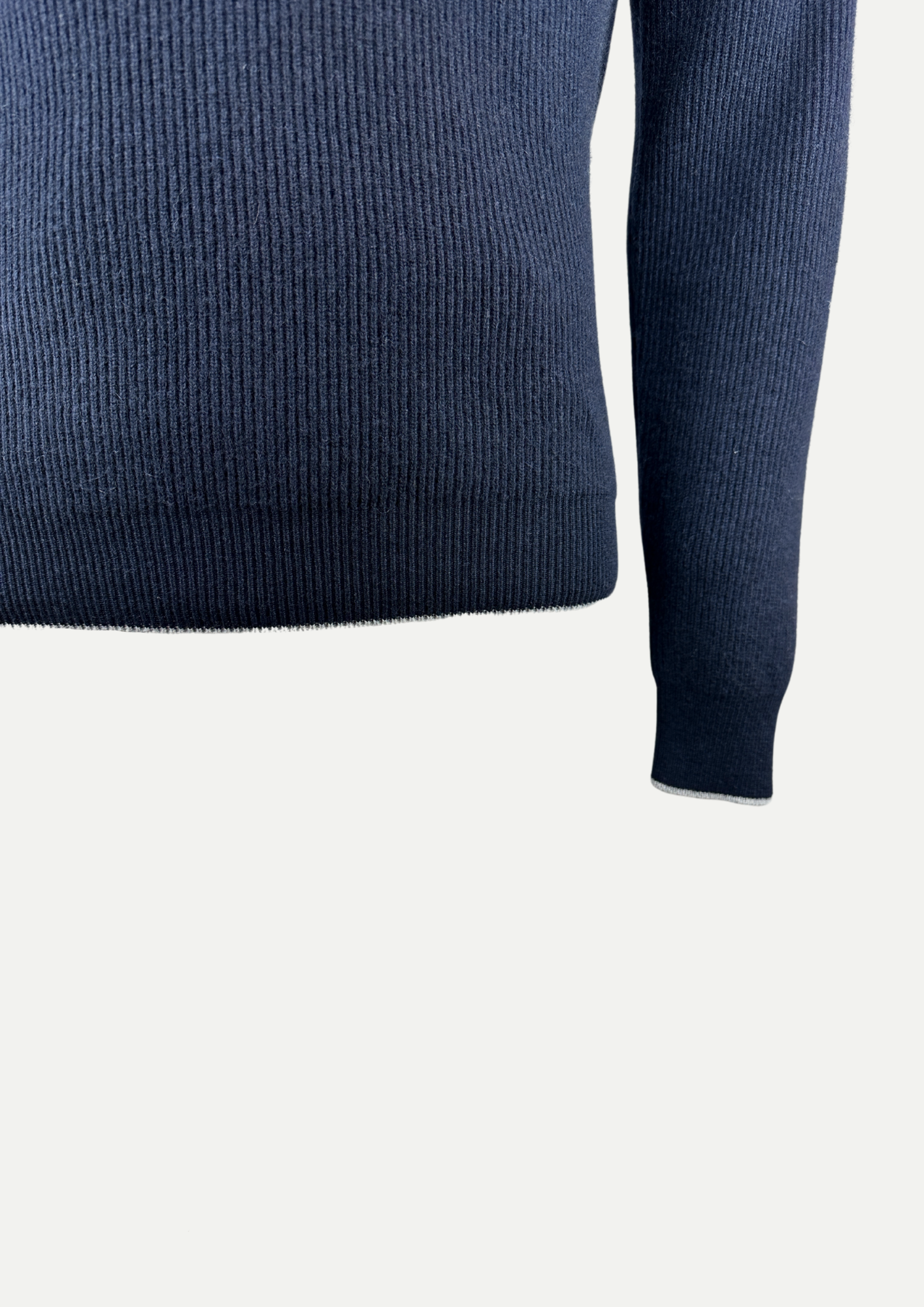 Fedeli - Half zip cashmere - Navy - LES HOMMES D'AMSTERDAM Fedeli - Half zip cashmere - Navy - LES HOMMES D'AMSTERDAM