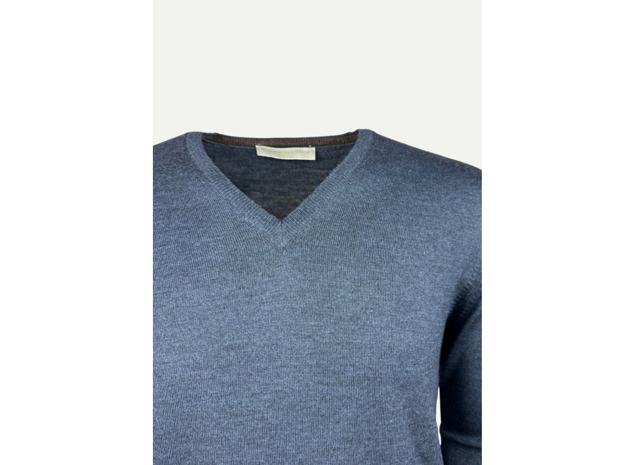 LHDA - V-neck virgin wool -  Blue melange