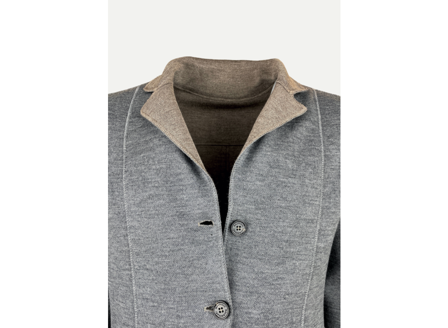 Maurizio Baldassari - Knit swacket reversible - Taupe-Grey