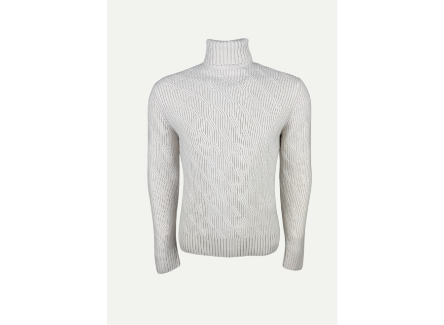Doriani Cashmere - Turtleneck wool-silk-cashmere - Offwhite