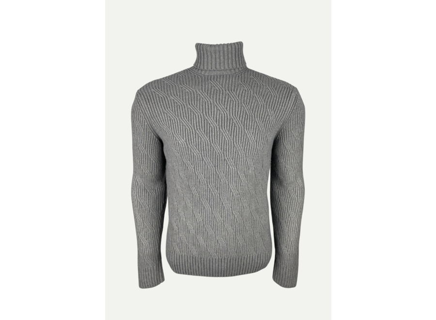 Doriani Cashmere - Turtleneck wool-silk-cashmere - Grey