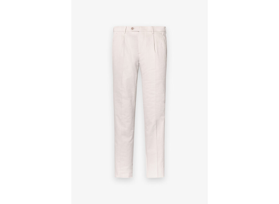 Berwich - Slim fit trouser cotton stretch one pleat - Ice