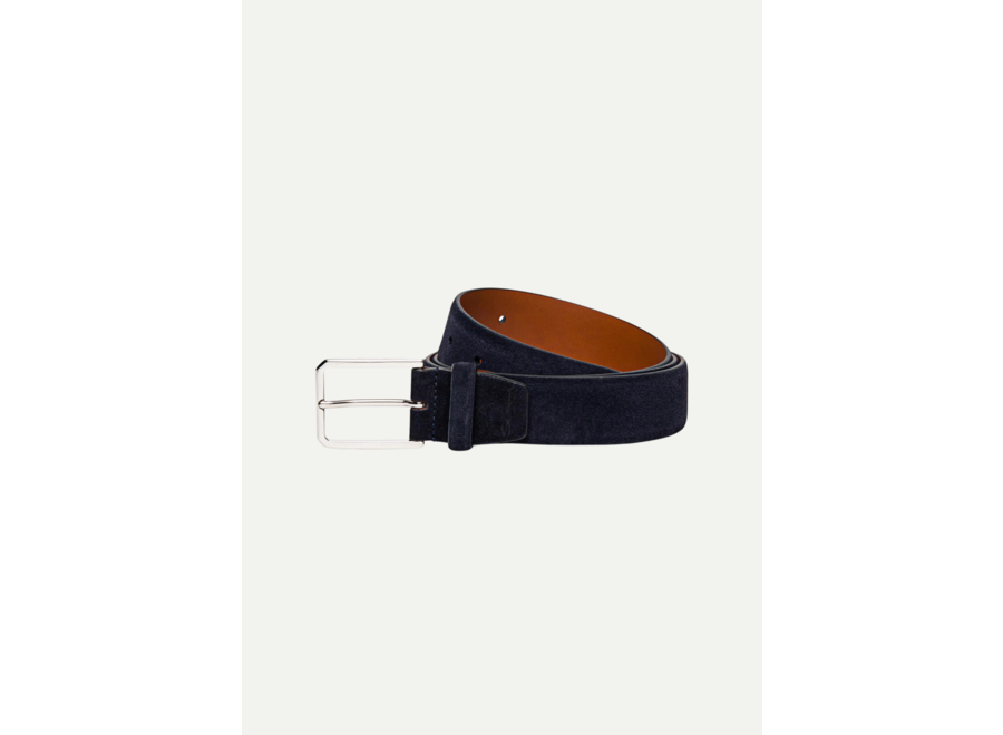 Santoni - Suede adjustable belt - Navy