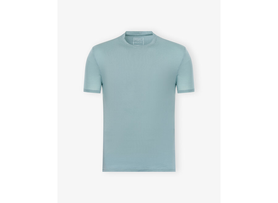Fedeli - T-shirt superlight cotton - Washed Turquoise