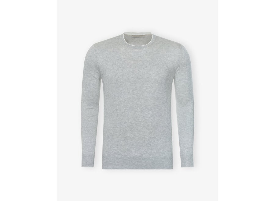 LHDA - Round neck long sleeve - cotton - silk - Light grey