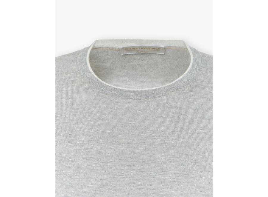 LHDA - Round neck long sleeve - cotton - silk - Light grey