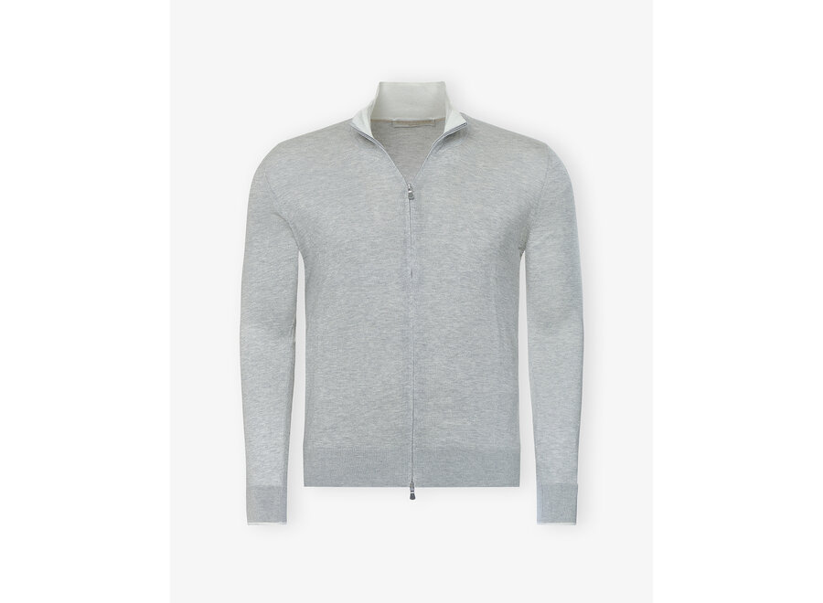 LHDA - Vest full zip silk and cotton - Light grey