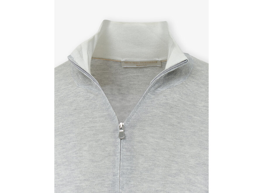 LHDA - Vest full zip silk and cotton - Light grey