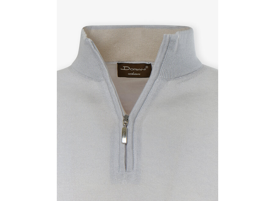 Doriani Cashmere - Half zip silk cashmere - L.grey