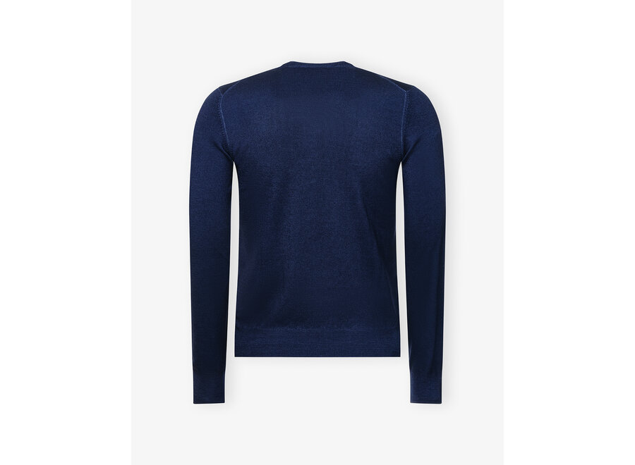 LHDA - V- neck virgin summer wool - Washed navy