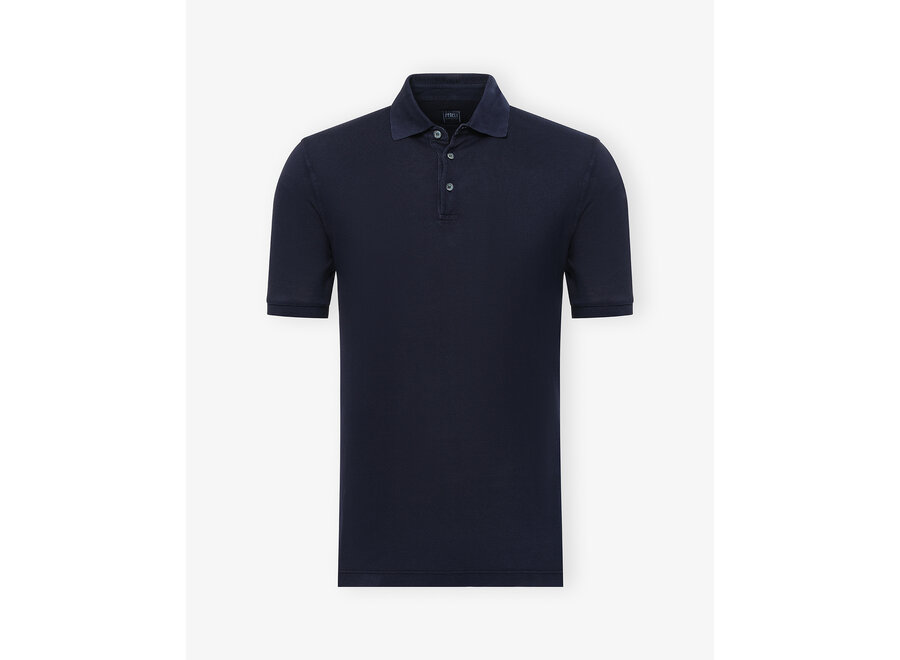 Fedeli - Polo short sleeve light pique - Navy