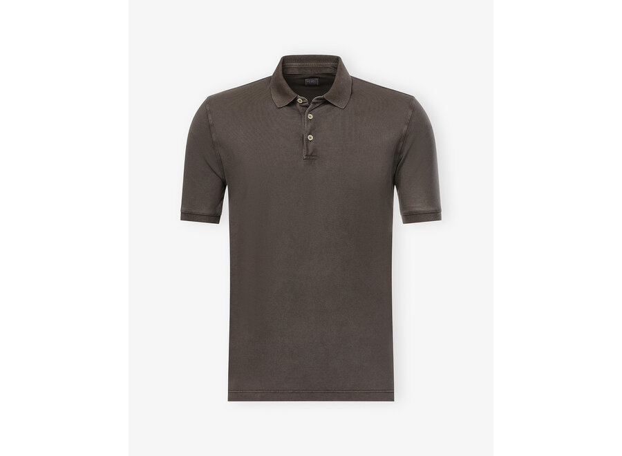 Fedeli - Polo WIND MM -  Short sleeve light pique - Brown