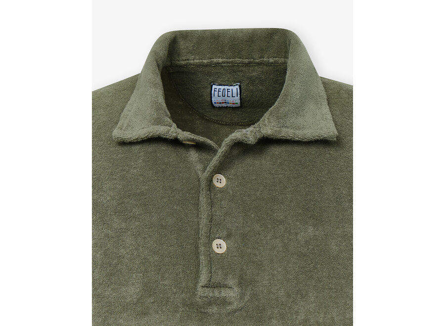Fedeli - Polo terry - Washed green
