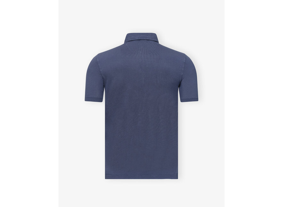 Fedeli - Polo short sleeve - light pique - Washed blue