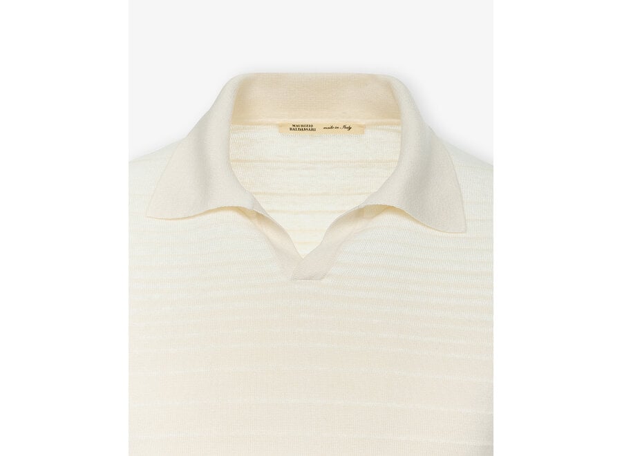 Maurizio Baldassari - Polo linen silk cotton - Cream white