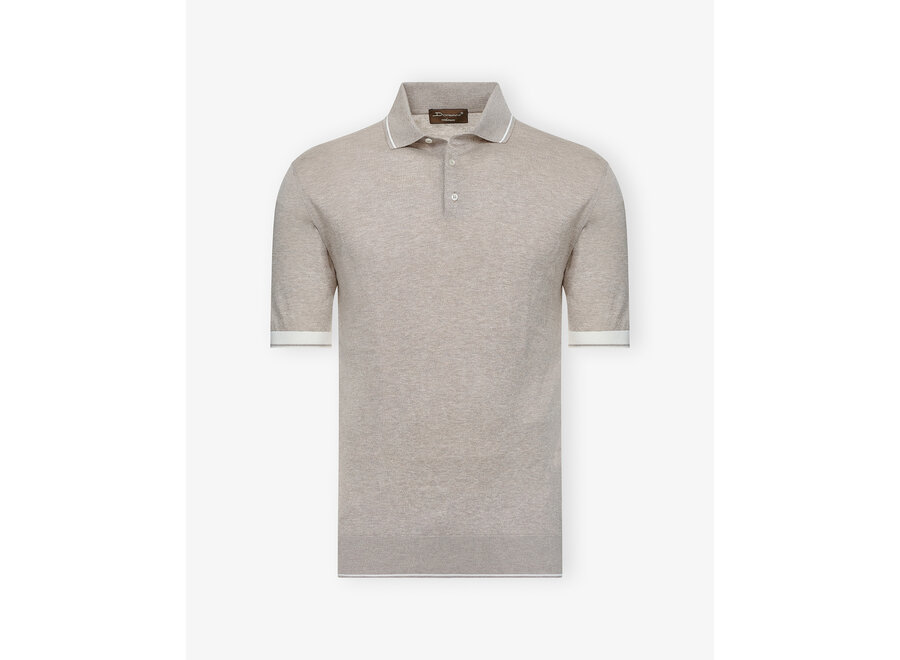 DC - Polo short sleeve - cotton cashmere silk - Taupe