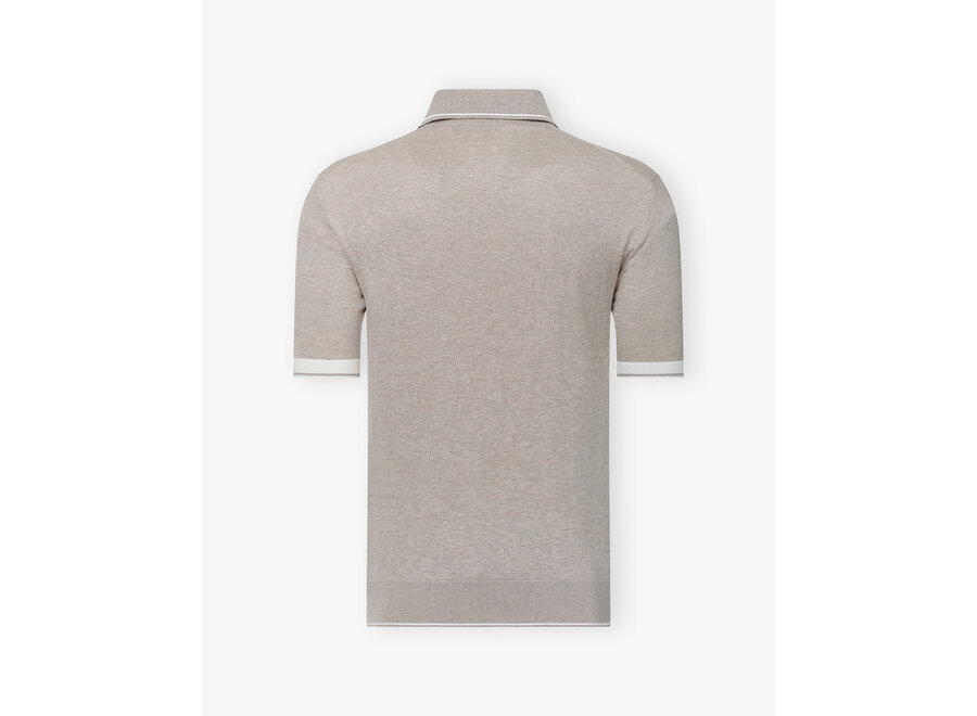 DC - Polo short sleeve - cotton cashmere silk - Taupe