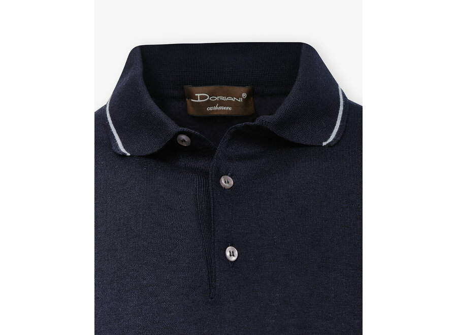 DC - Polo short sleeve - cotton cashmere silk - Navy