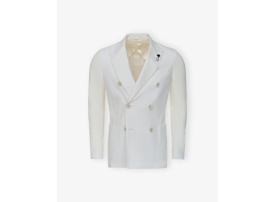Lardini - Jacket double breasted cotton - White