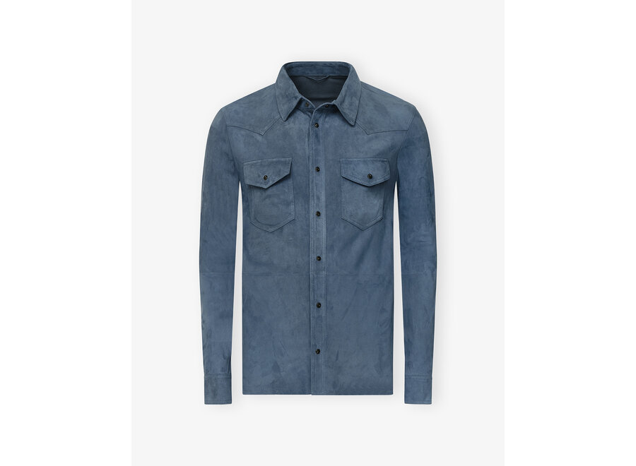 Corneliani - Shirt jacket lambskin - Light blue