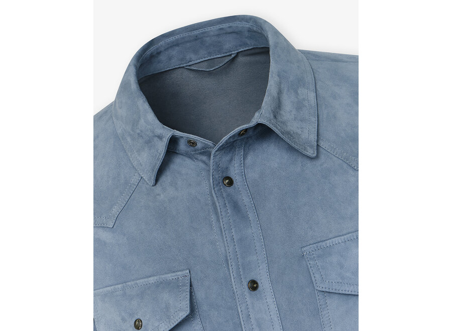 Corneliani - Shirt jacket lambskin - Light blue