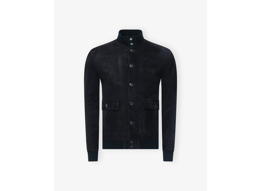 Valstarino - Unlined suede jacket - Navy