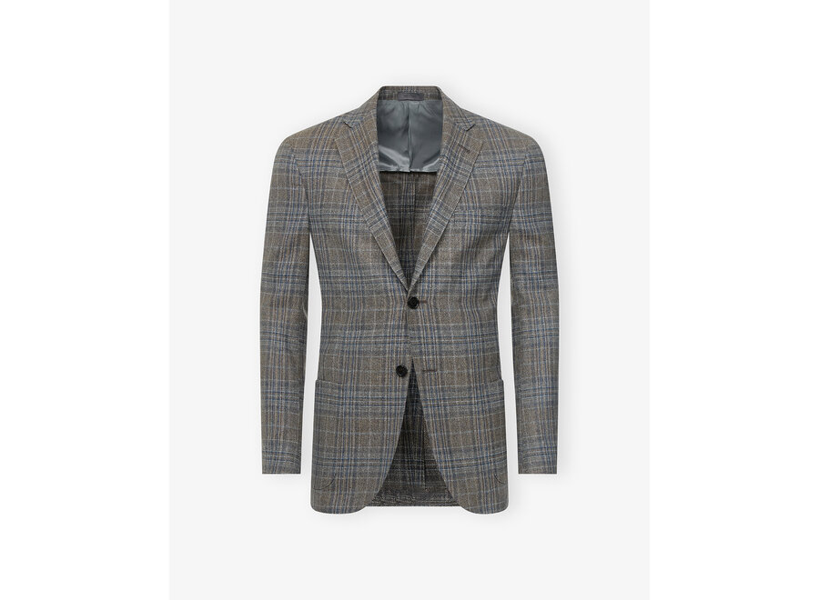 Corneliani - Check jacket silk and wool - Greige