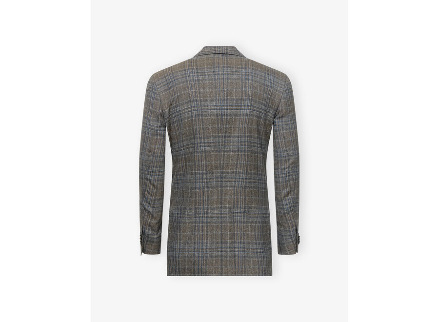 Corneliani - Check jacket silk and wool - Greige