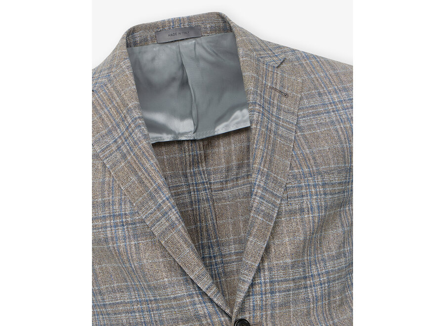 Corneliani - Check jacket silk and wool - Greige