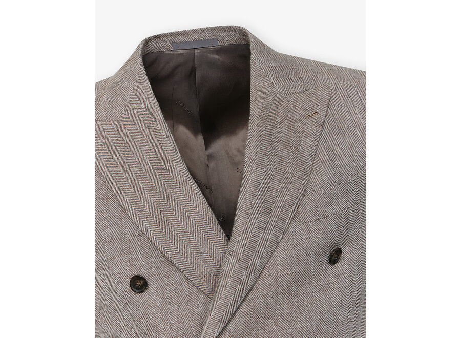 Caruso - Aida double breasted jacket linen wool - Beige