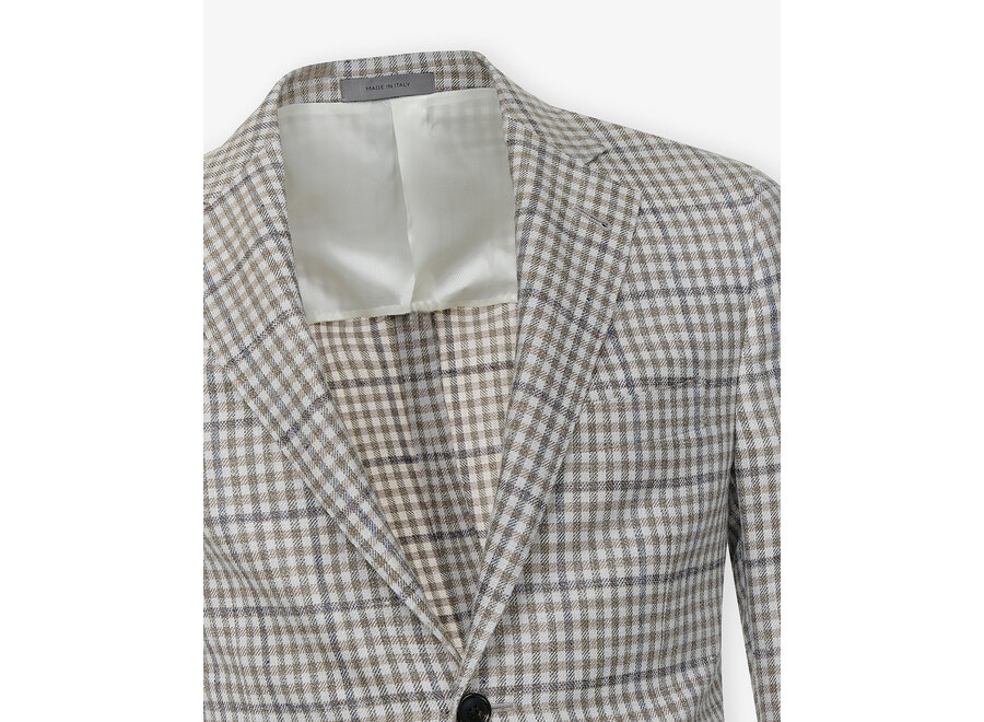 Corneliani - Jacket silk linen wool - Greige marbled