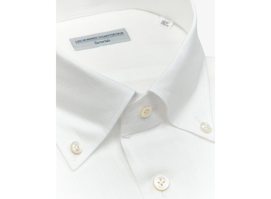 LHDA - Shirt linen one piece collar - White